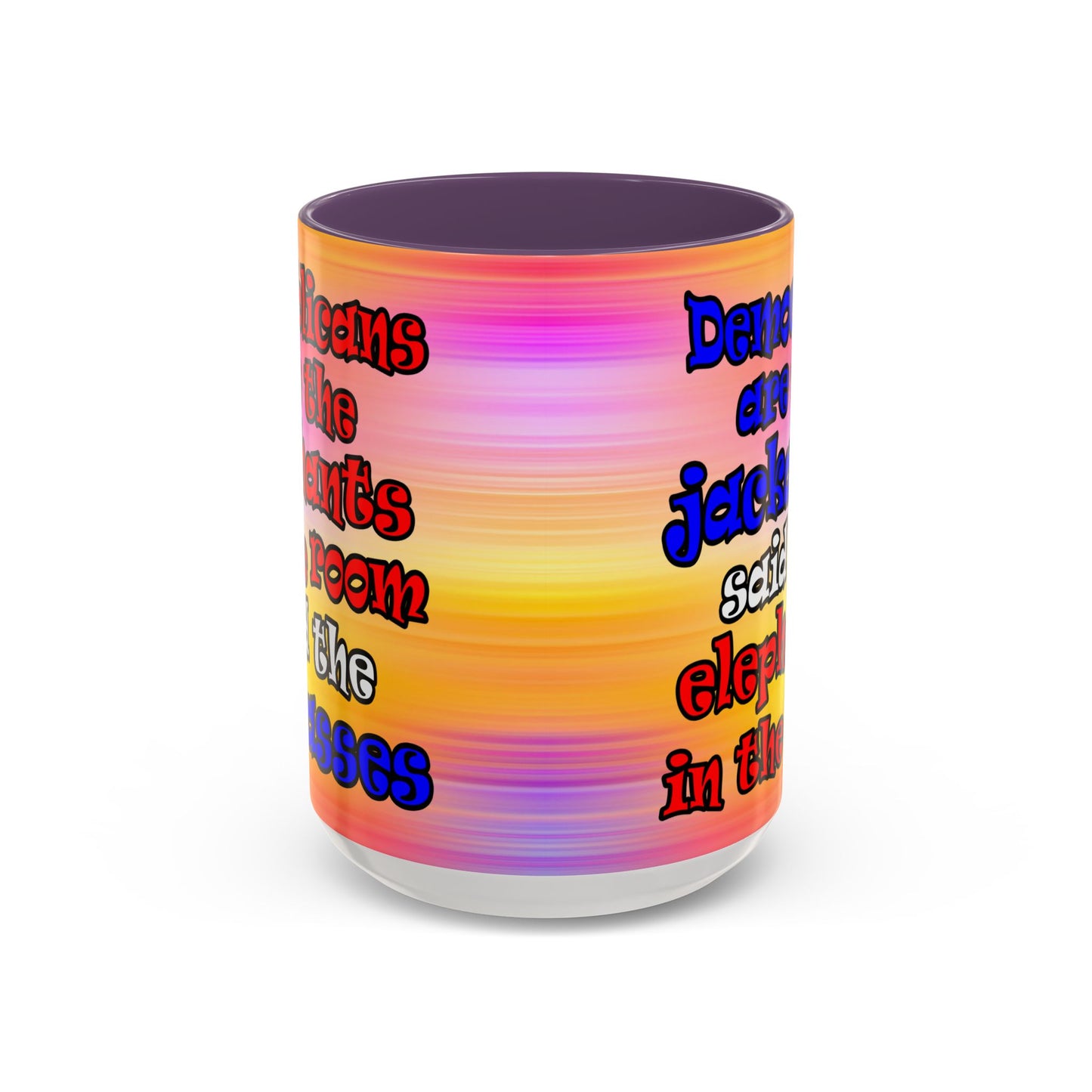 donkeys and elephants - Accent Mug (color blur)