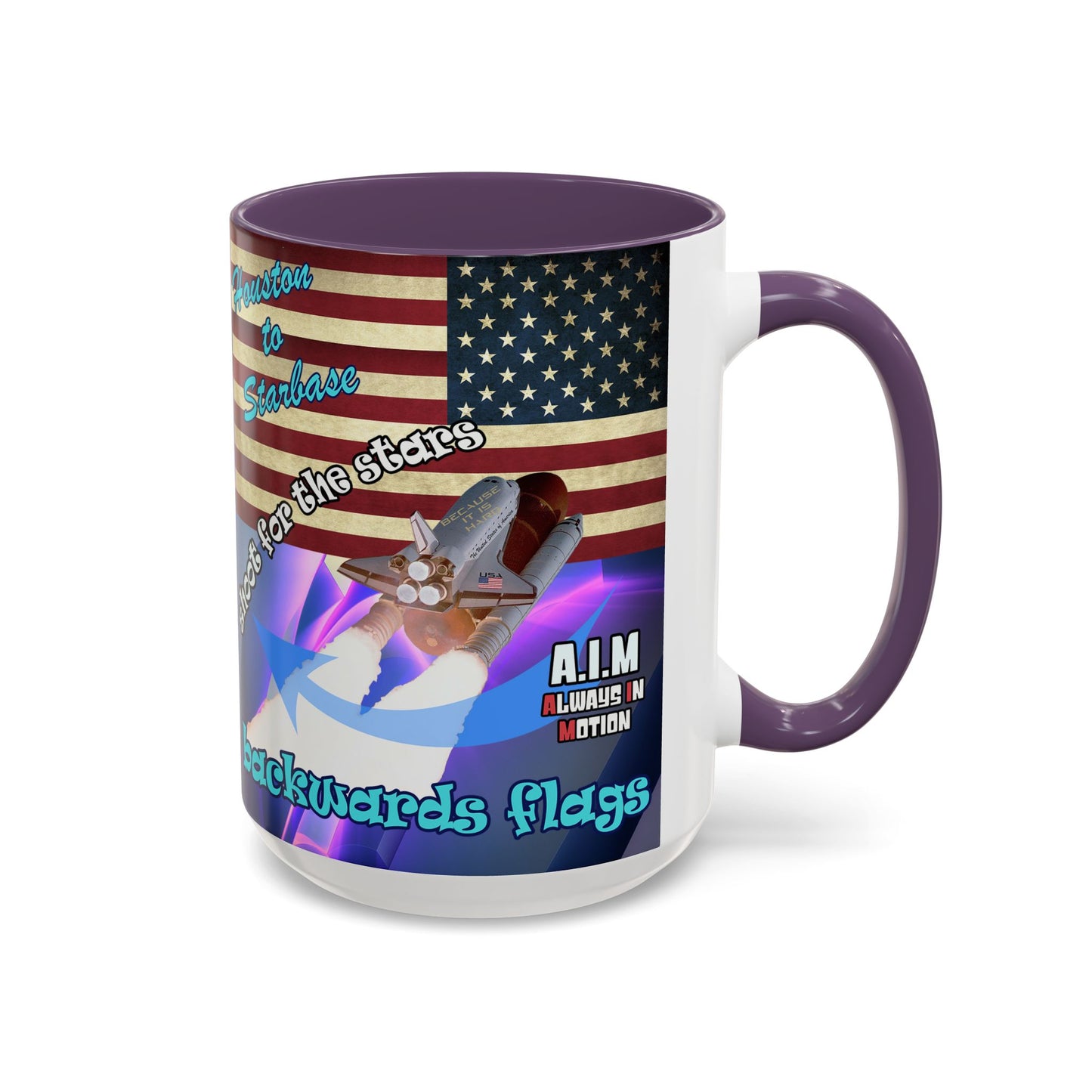 shoot for the stars - Accent Mug (grey-pink wave)