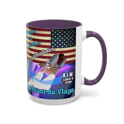 shoot for the stars - Accent Mug (grey-pink wave)