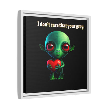 I don't care that your grey - framed canvas art (black)