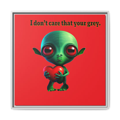 I don't care that your grey - framed canvas art (red)