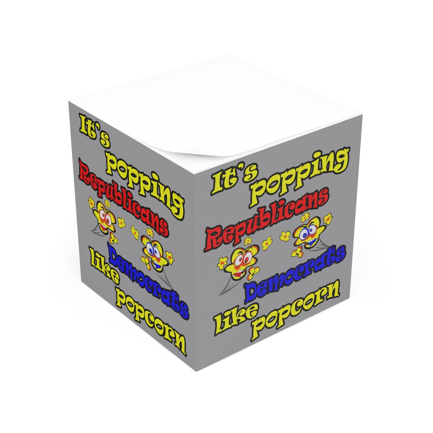 popping like popcorn - note cube (grey)