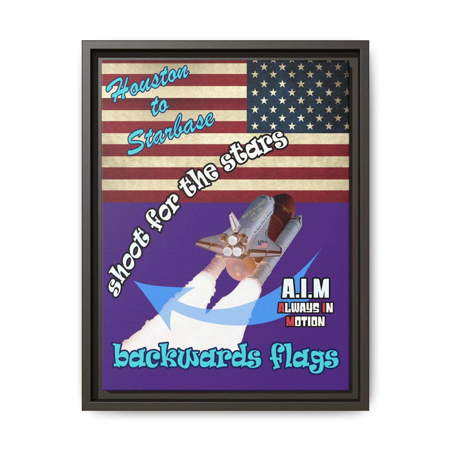 shoot for the stars - framed canvas art (purple)