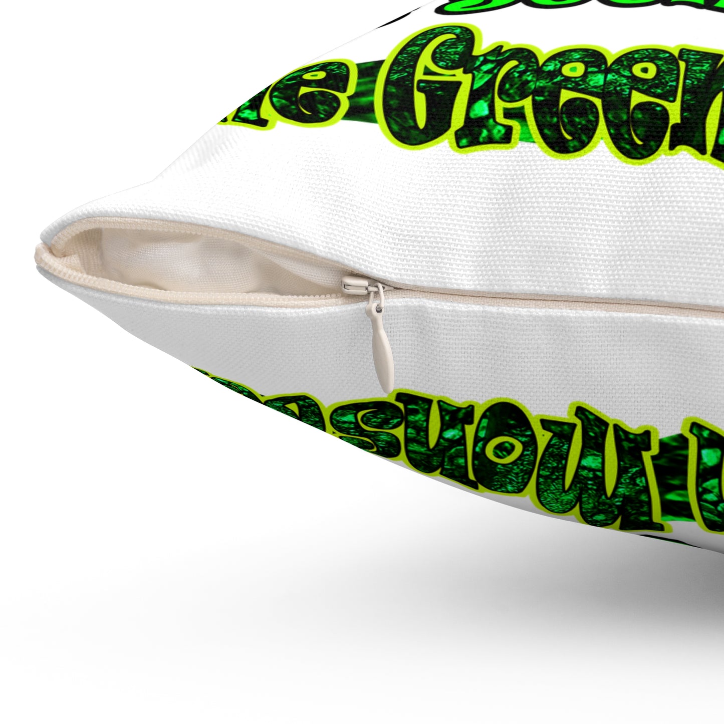 christmas spirits of boston - Spun Polyester Square Pillow - (white)