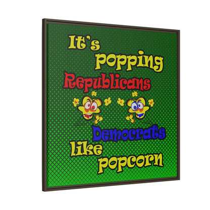 popping like popcorn - framed canvas art (logo green)