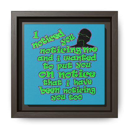 noticed you noticing - framed canvas art (turquoise)