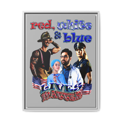 rw&b lives matter - framed canvas art (light grey)