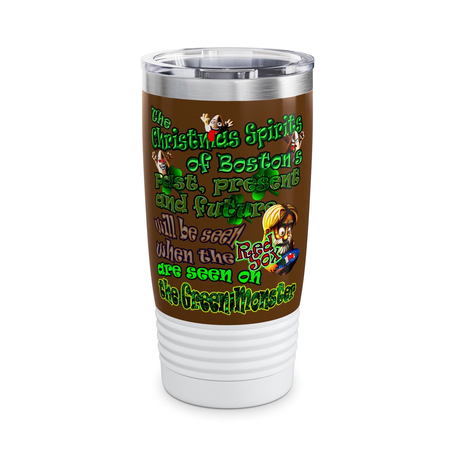 christmas spirits of boston - Ringneck Tumbler, 20oz (brown)
