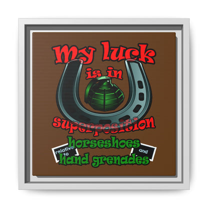 my luck - framed canvas art (brown)