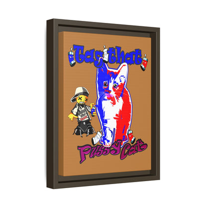tag that - framed canvas art (light brown)