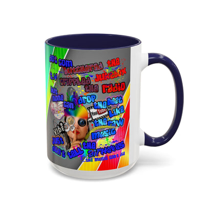 drop the beat - Accent Mug (rainbow split)