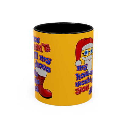 santa's shoes - Accent Mug (yellow)
