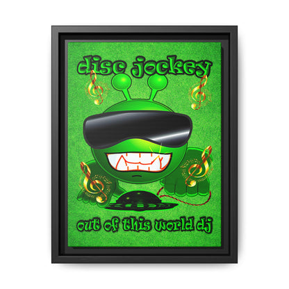 disc jockey - framed canvas art (green turf)