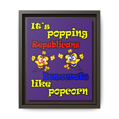 popping like popcorn - framed canvas art (purple)