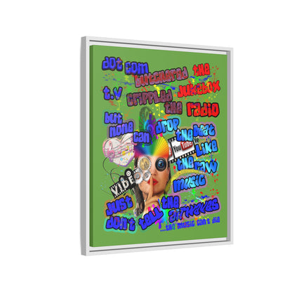 drop the beat - framed canvas art (green)