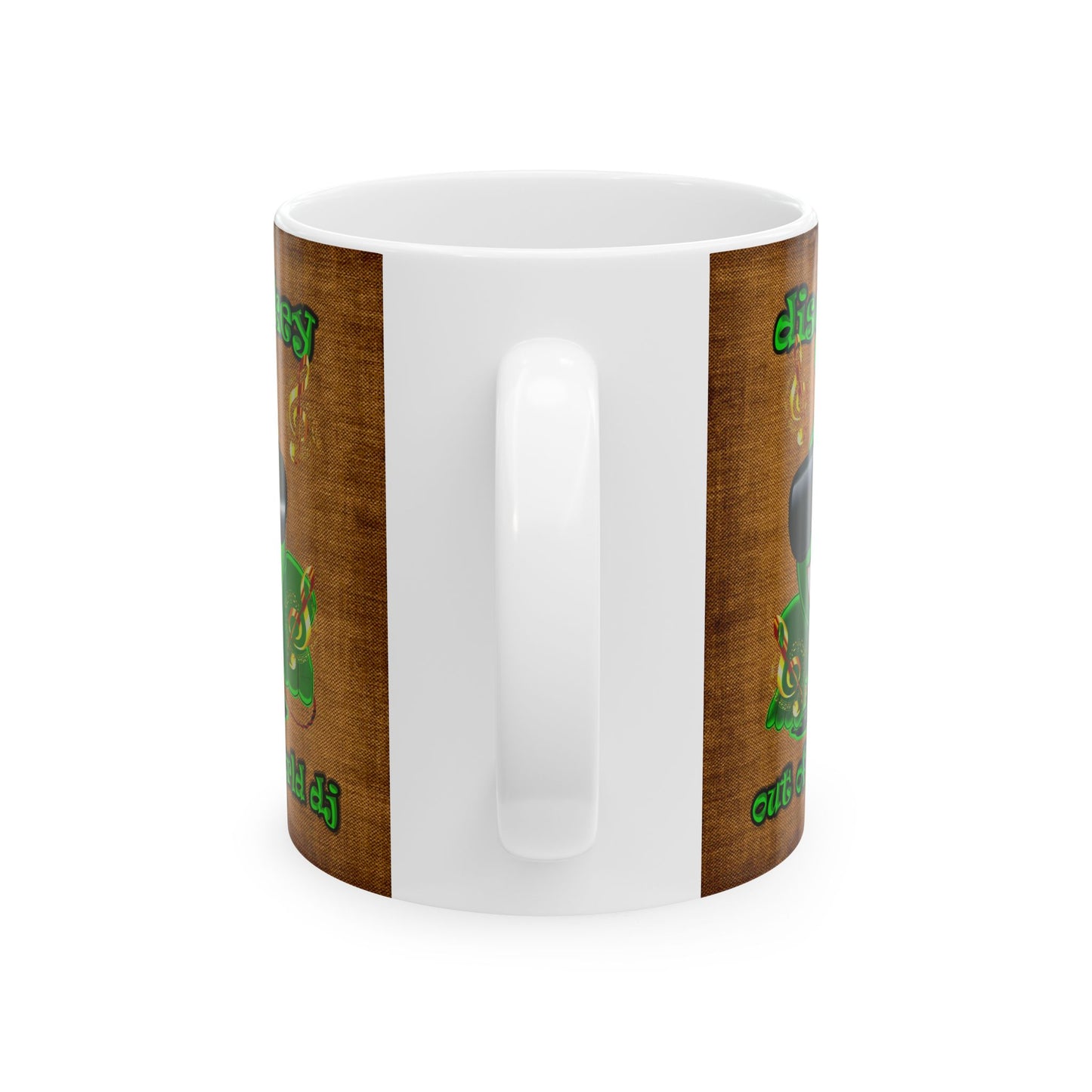 disc jockey - White Mug (brown papyrus)