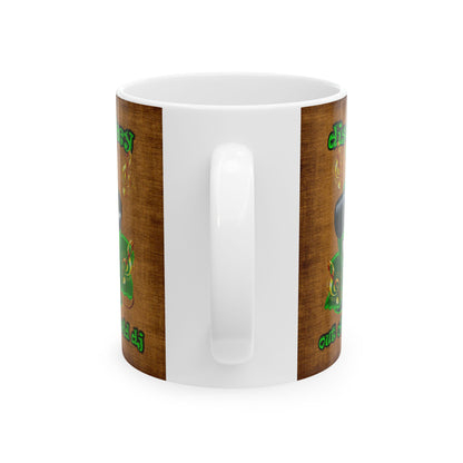 disc jockey - White Mug (brown papyrus)