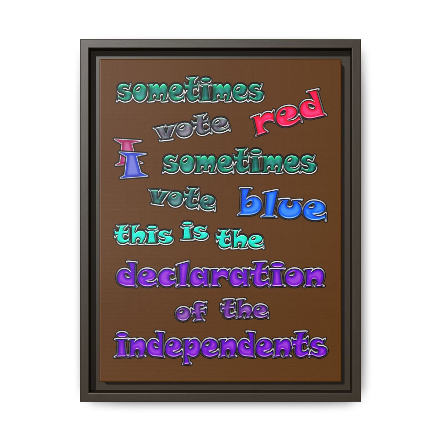 declaration of the independents - framed canvas art (brown)