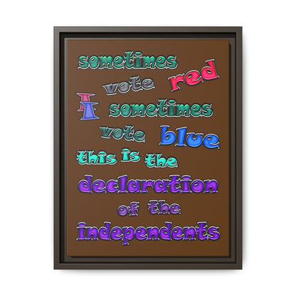 declaration of the independents - framed canvas art (brown)