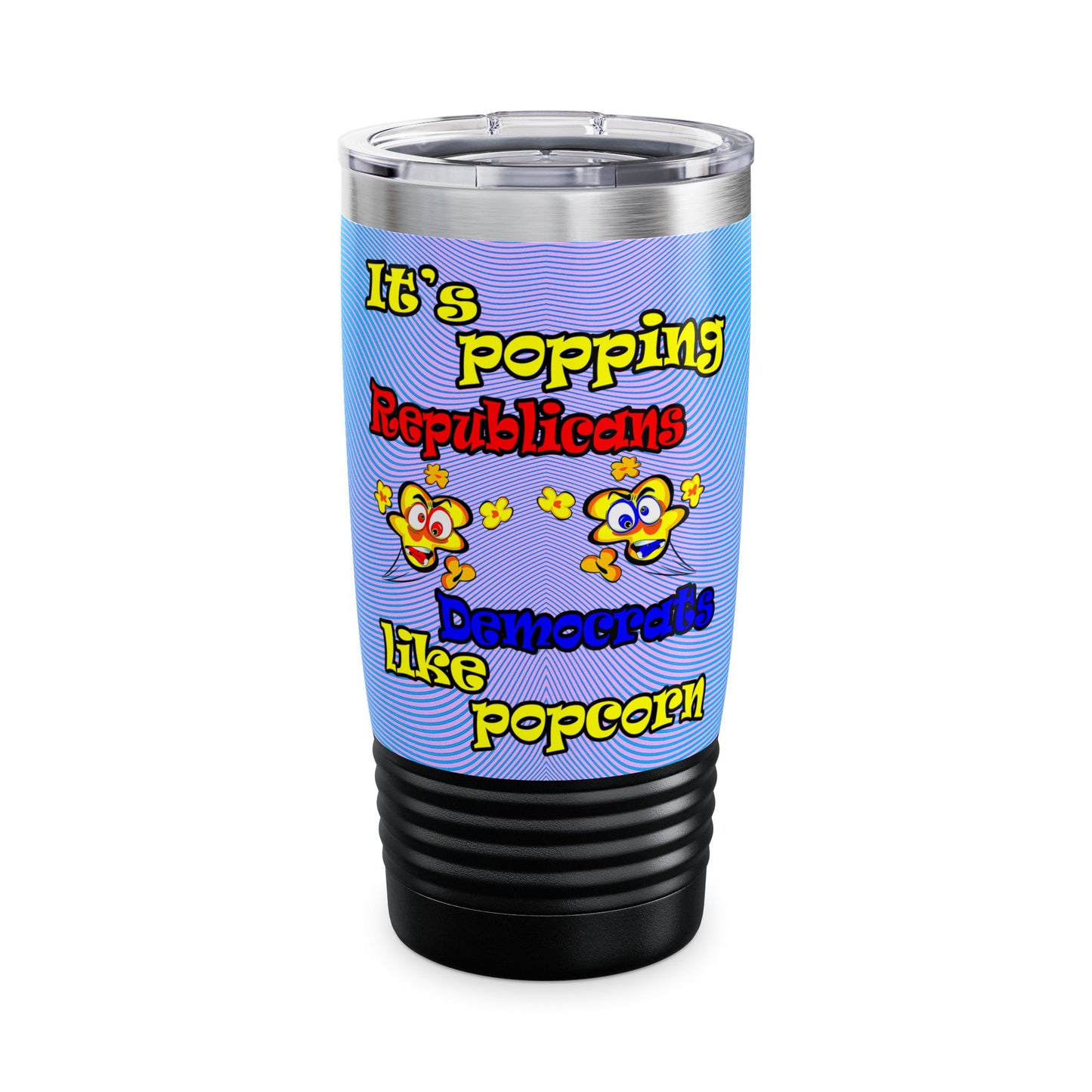 popping like popcorn - Ringneck Tumbler, 20oz (light blue-purple wave)