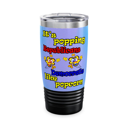 popping like popcorn - Ringneck Tumbler, 20oz (light blue-purple wave)