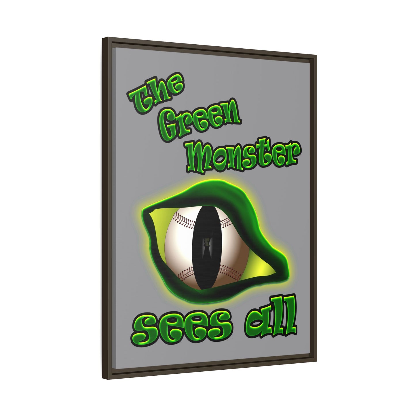 green monster - framed canvas art (grey)