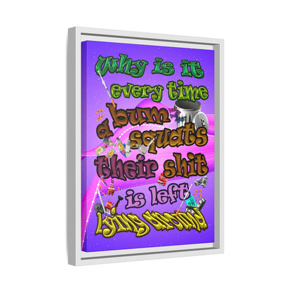 the bum's shit - framed canvas art (purple-pink wave)