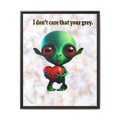 I don't care that your grey - framed canvas art (white marble)