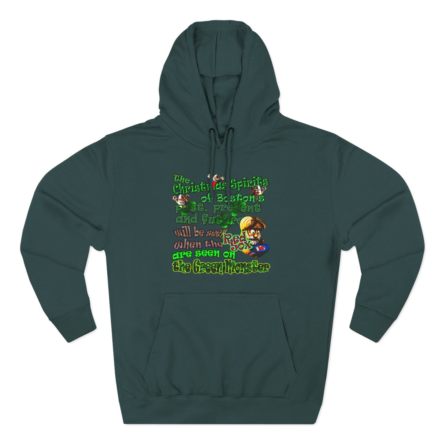 christmas spirits of boston - Three-Panel Fleece Hoodie