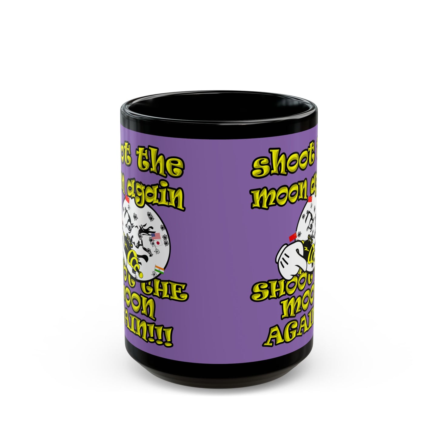 shoot the moon again - Black Mug (light purple)