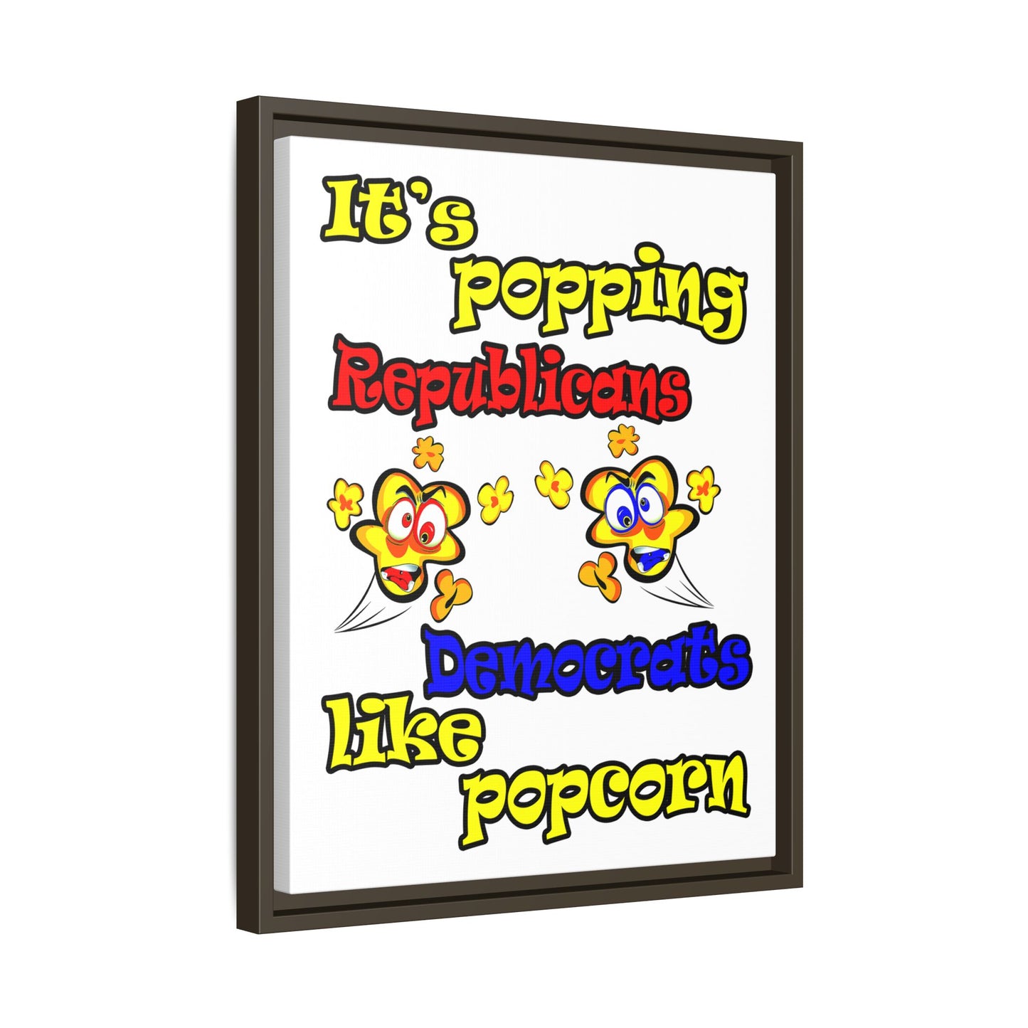 popping like popcorn - framed canvas art (white)