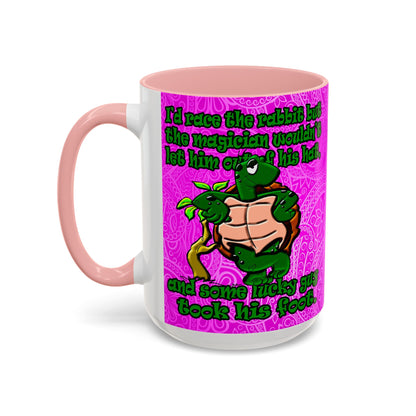 turtle race - Accent Mug (pink swirl)