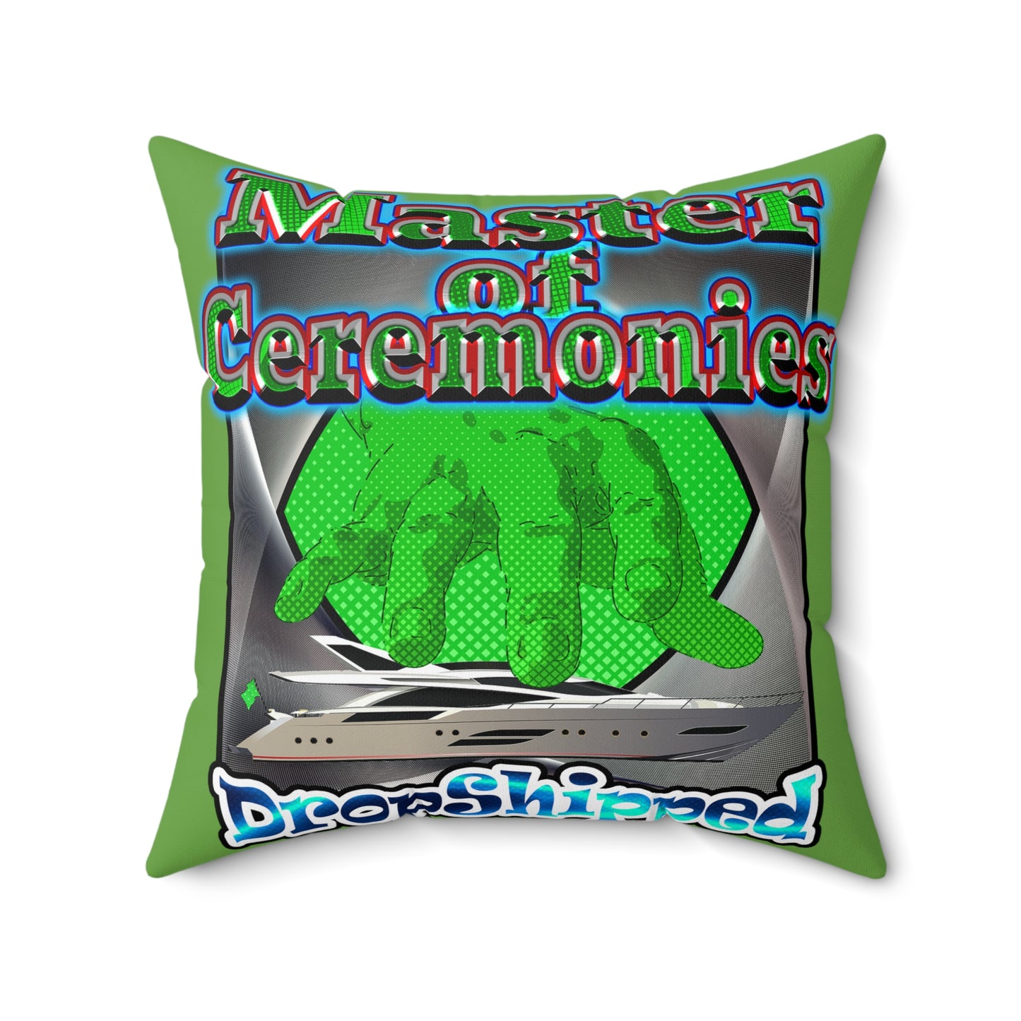 logo - Faux Suede Square Pillow - (green)