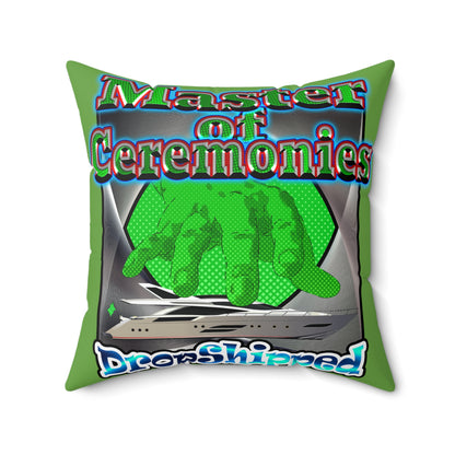 logo - Faux Suede Square Pillow - (green)