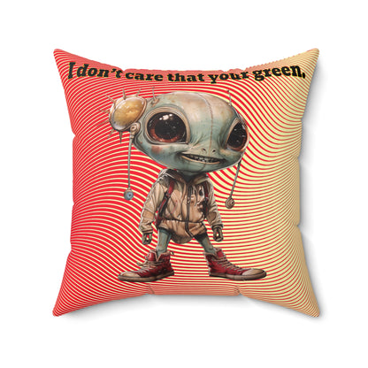 I don't care that your grey - Faux Suede Square Pillow - (yellow-orange wave)
