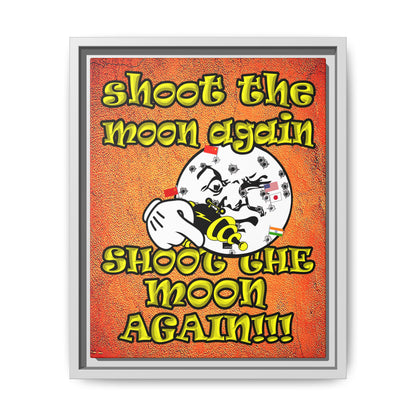 shoot the moon again - framed canvas art (burnt orange)