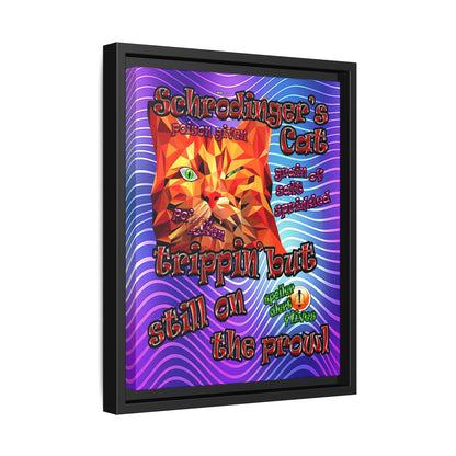 schrodinger's cat - framed canvas art (purple wave)