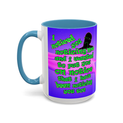 noticed you noticing - Accent Mug (purple-pink wave)