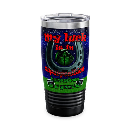 my luck - Ringneck Tumbler, 20oz ('snoops' background)