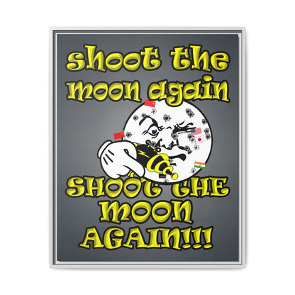 shoot the moon again - framed canvas art (grey-light grey)