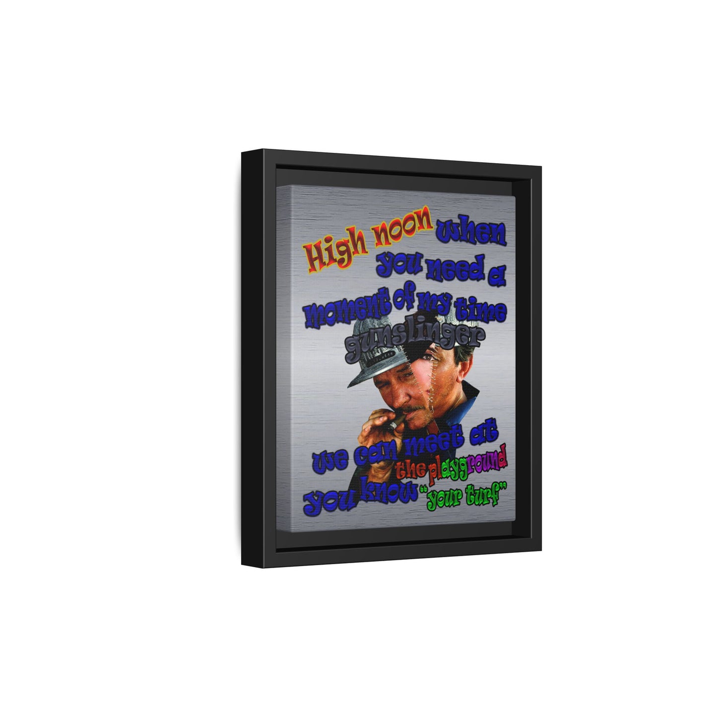 high noon - framed canvas art (brushed nickel)