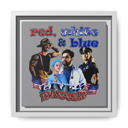 rw&b lives matter - framed canvas art (grey)