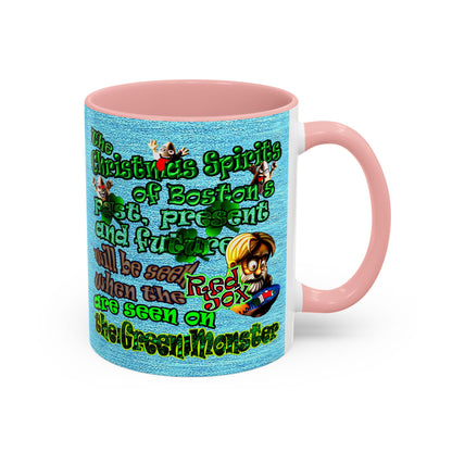 christmas spirits of boston - Accent Mug (faded blue)