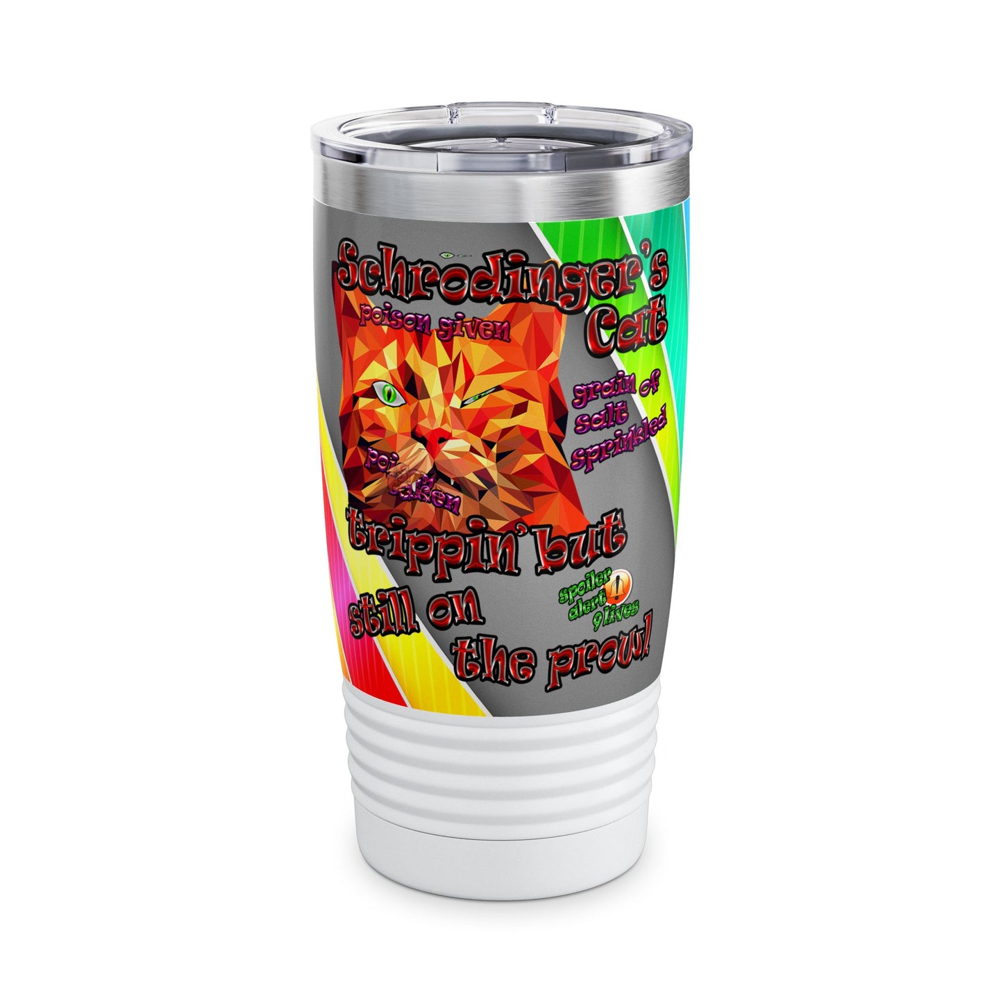schrodinger's cat - Ringneck Tumbler, 20oz (rainbow split)