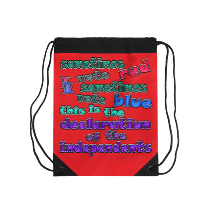 declaration of the independents - Drawstring Bag (red)