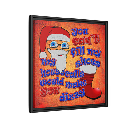santa's shoes - framed canvas art (burnt orange)