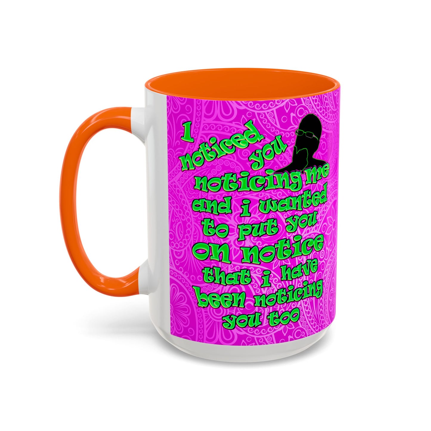 noticed you noticing - Accent Mug (pink swirl)