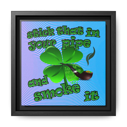 stick that in your pipe and smoke it - framed canvas art (light blue-purple wave)