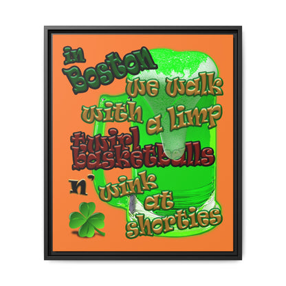 celtics logo - framed canvas art (crusta)