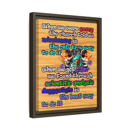 doggystyle - framed canvas art (butterscotch wood finish)